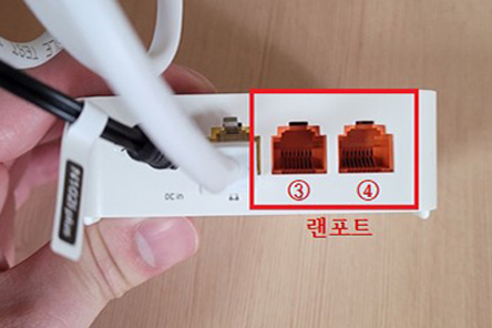 WiFi 기기 포트사진, 3,4:랜포트