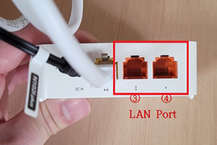 WiFi 기기 포트사진, 3,4:랜포트